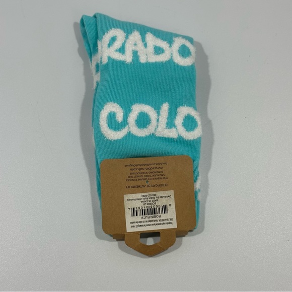 Robin Ruth Colorado Aqua / Turquoise Crew Socks OS - Picture 2 of 5